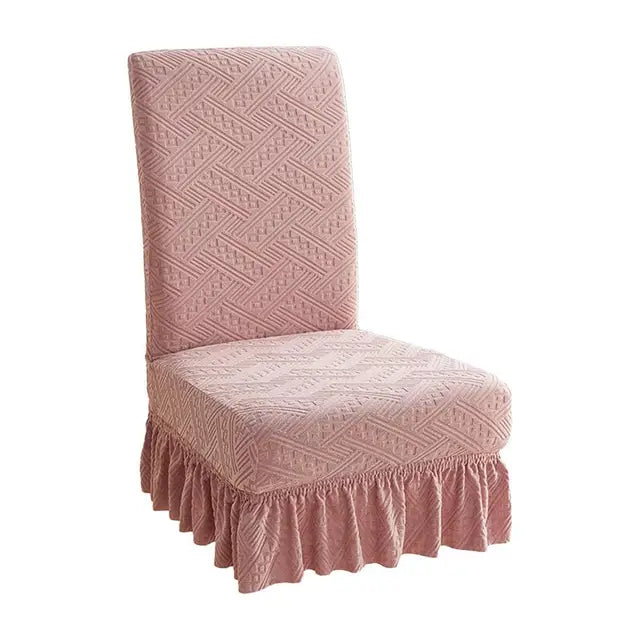 Stretchy Dining Chair Cover Slipcovers With Ruffle Skirt Chair Cover Slipcovers Chair Seat Covers For Dining Room Kitchen 1PC