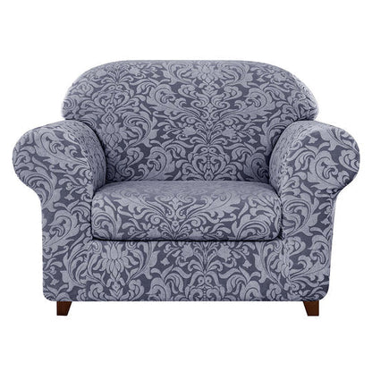 Exquisite Jacquard Floral Pattern High Spandex Sofa Slipcover Includes Separate Seat Covers