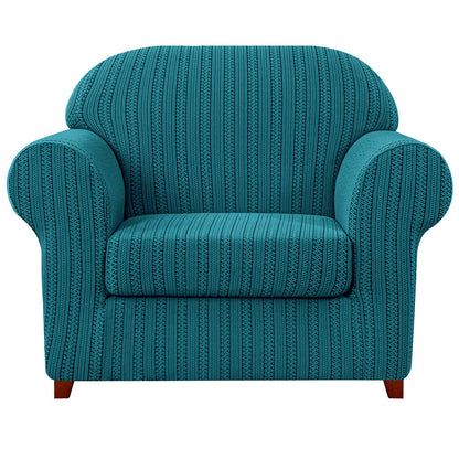 Knit and Stripes Stretch Sofa Slipcovers Includes Separate Seat Covers