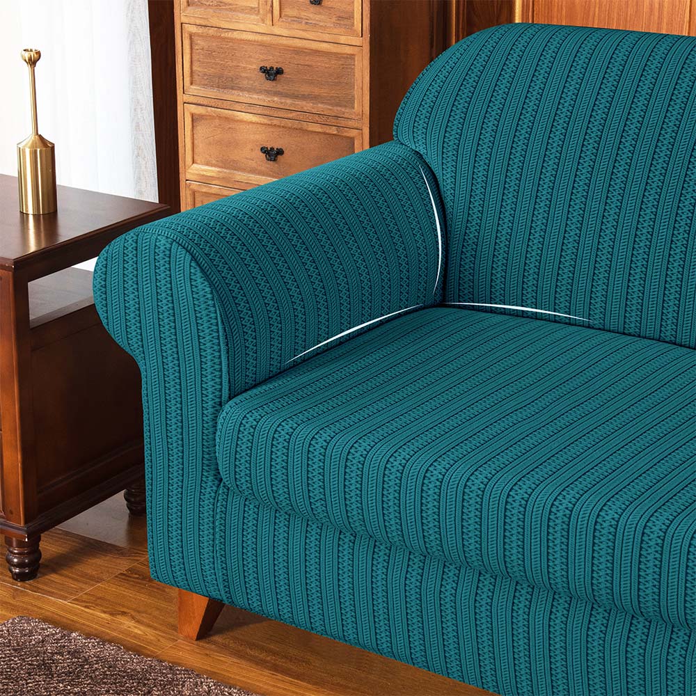 Knit and Stripes Stretch Sofa Slipcovers Includes Separate Seat Covers