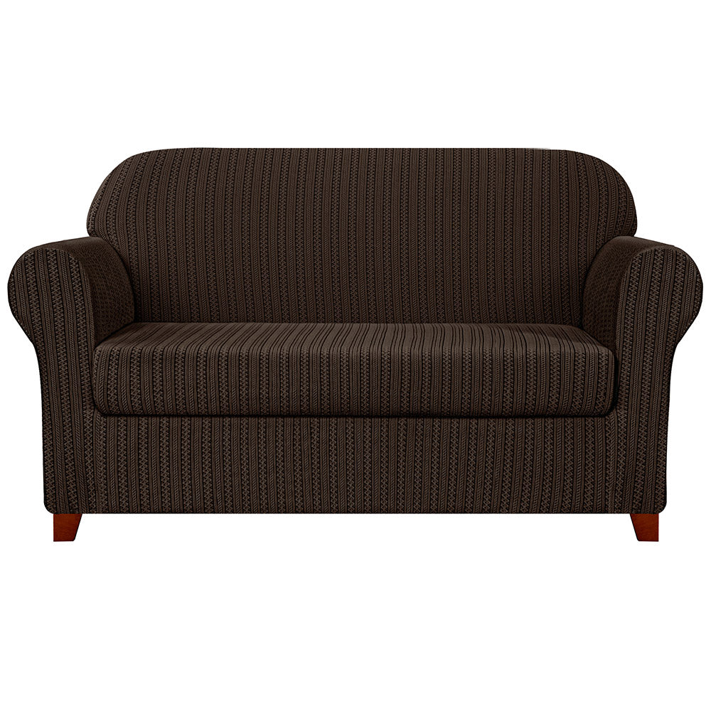 Knit and Stripes Stretch Sofa Slipcovers Includes Separate Seat Covers