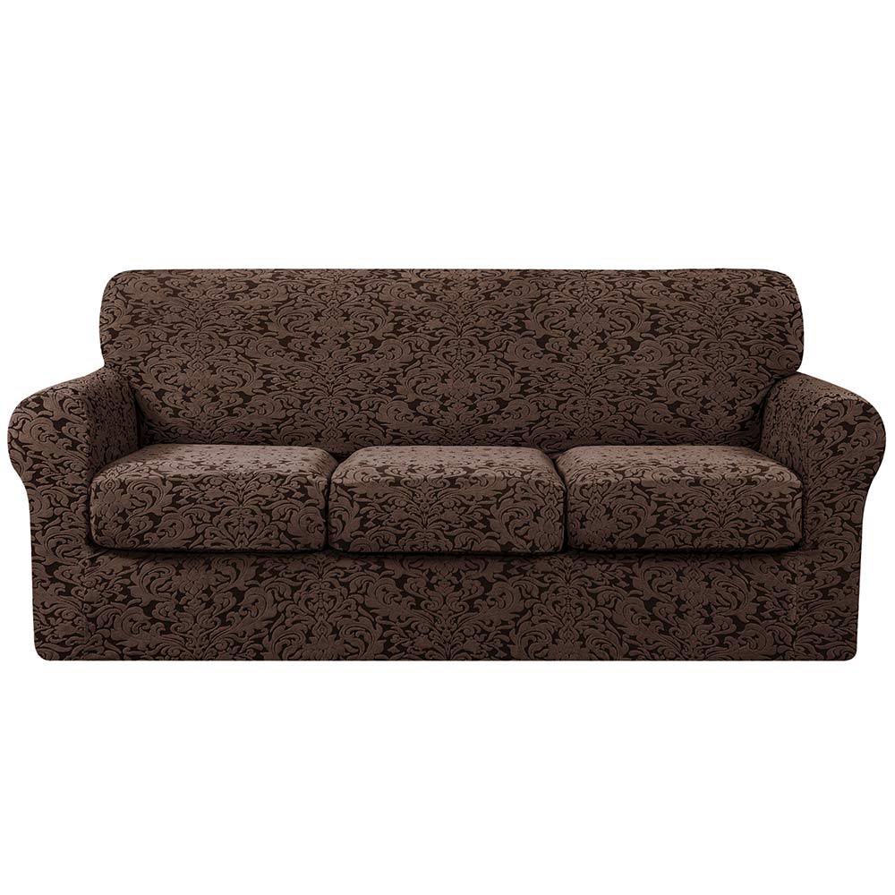 Exquisite Jacquard Floral Pattern High Spandex Sofa Slipcover Includes Separate Seat Covers