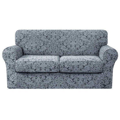 Exquisite Jacquard Floral Pattern High Spandex Sofa Slipcover Includes Separate Seat Covers