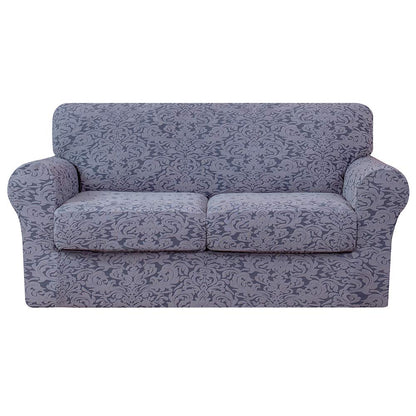 Exquisite Jacquard Floral Pattern High Spandex Sofa Slipcover Includes Separate Seat Covers