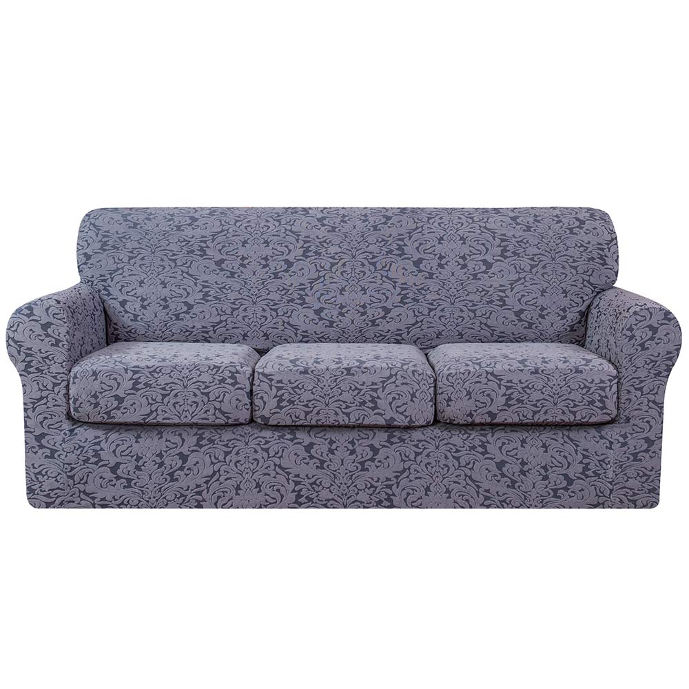 Exquisite Jacquard Floral Pattern High Spandex Sofa Slipcover Includes Separate Seat Covers