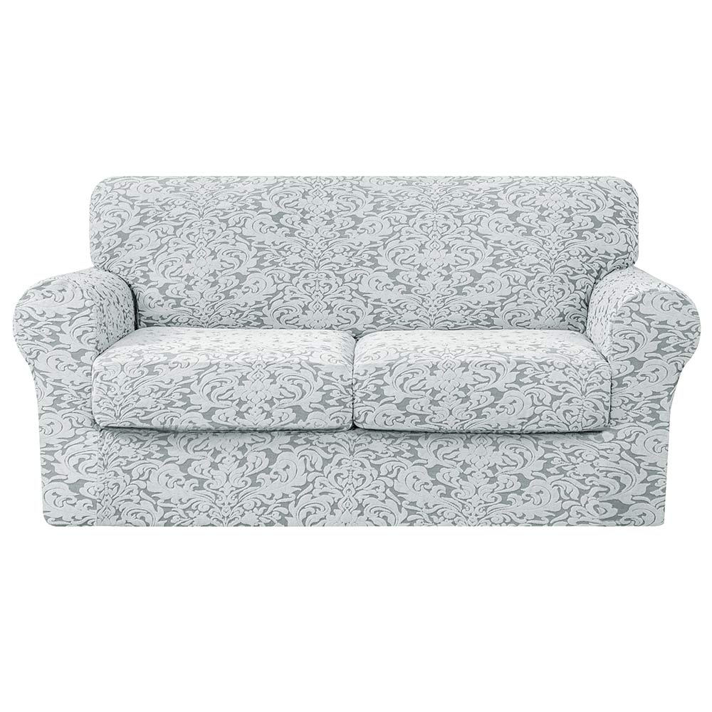 Exquisite Jacquard Floral Pattern High Spandex Sofa Slipcover Includes Separate Seat Covers