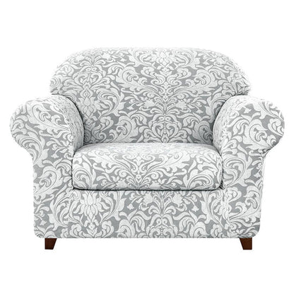 Exquisite Jacquard Floral Pattern High Spandex Sofa Slipcover Includes Separate Seat Covers