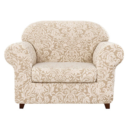 4 Sizes Exquisite Jacquard Floral Pattern Premium Elastic Sofa Cover Includes Separate Seat Covers