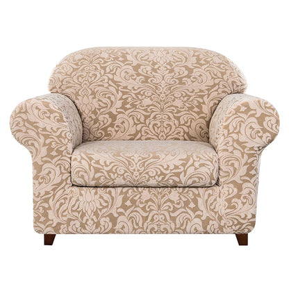 4 Sizes Exquisite Jacquard Floral Pattern Premium Elastic Sofa Cover Includes Separate Seat Covers