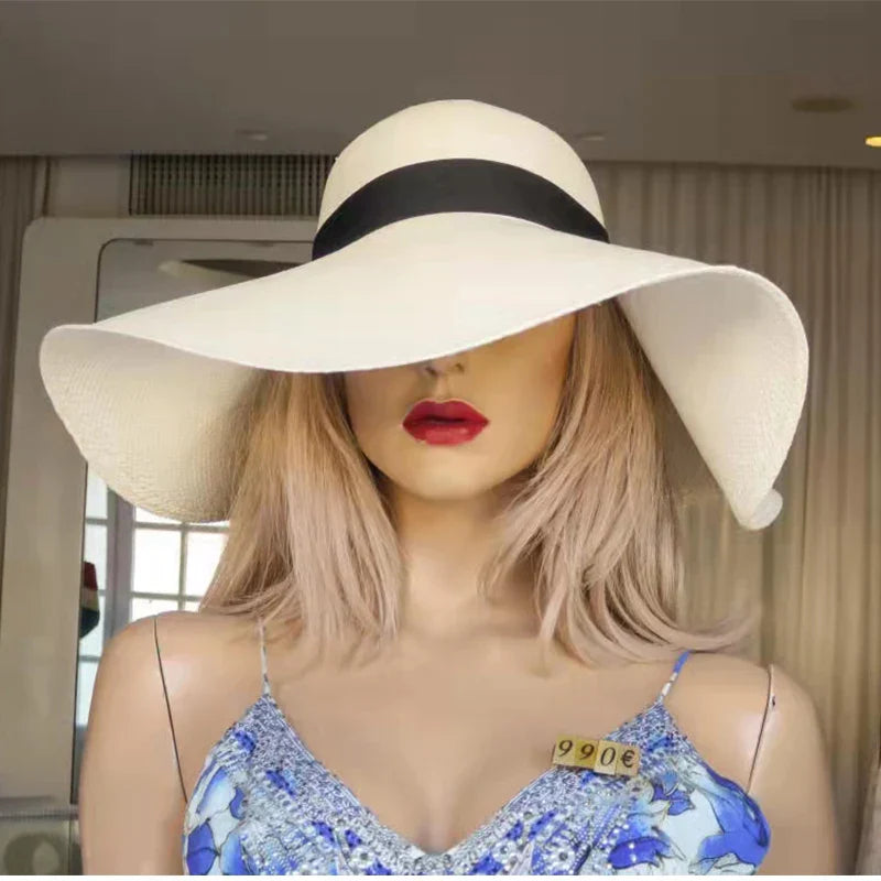 Foldable Women Wide Brim Straw Hat