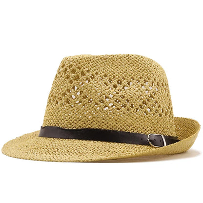 Summer men Fedora Hats for Women Straw Sun Hats Wide Brim summer Visor Cap Solid Straw Jazz Hat Beach cap Sombrero Panama Gorras