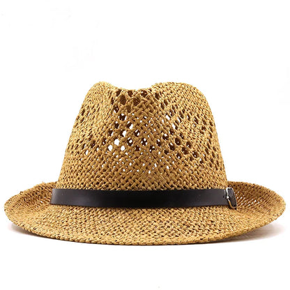 Summer men Fedora Hats for Women Straw Sun Hats Wide Brim summer Visor Cap Solid Straw Jazz Hat Beach cap Sombrero Panama Gorras