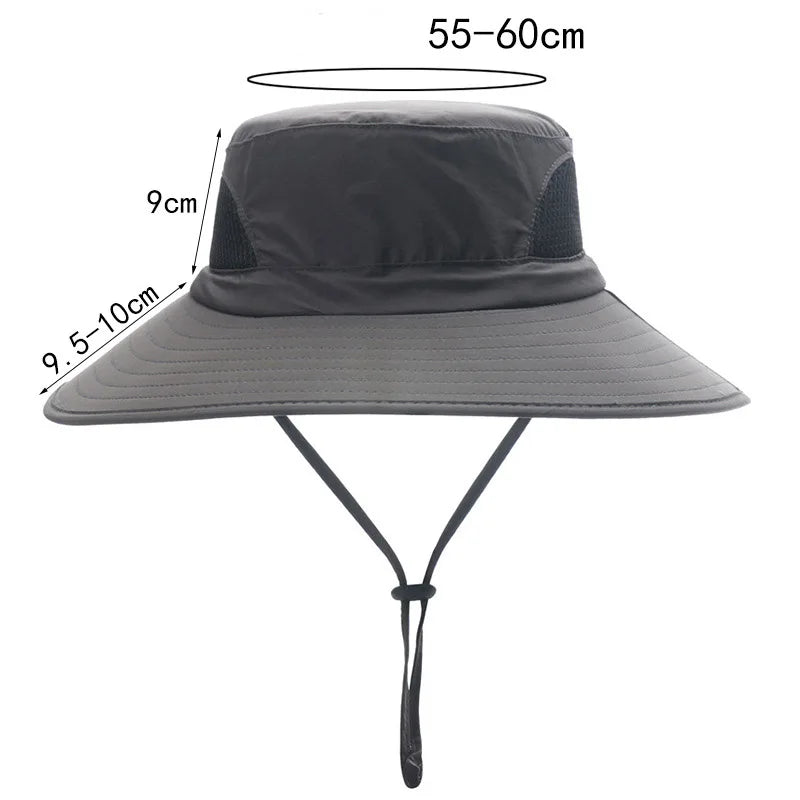 Men and Women Large Brim Waterproof Breathable Outdoor Quick Dry Boonie Hat