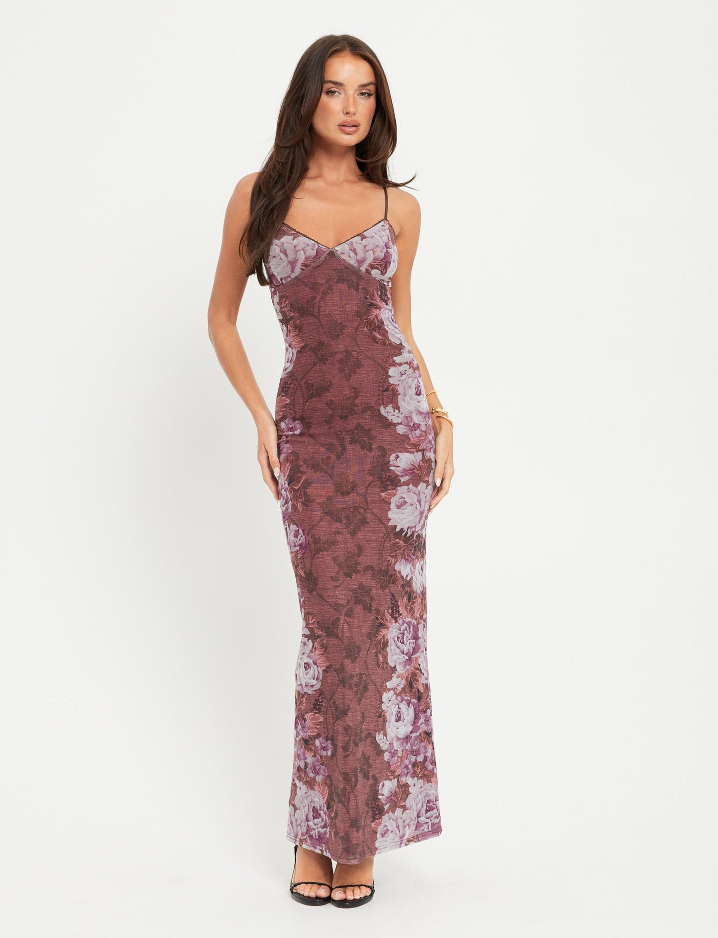 Large Range Floral Print Halter Maxi Dress