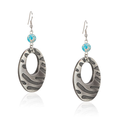 Rustic Couture's® Teardrop Loop Natural Stone Dangling Earring