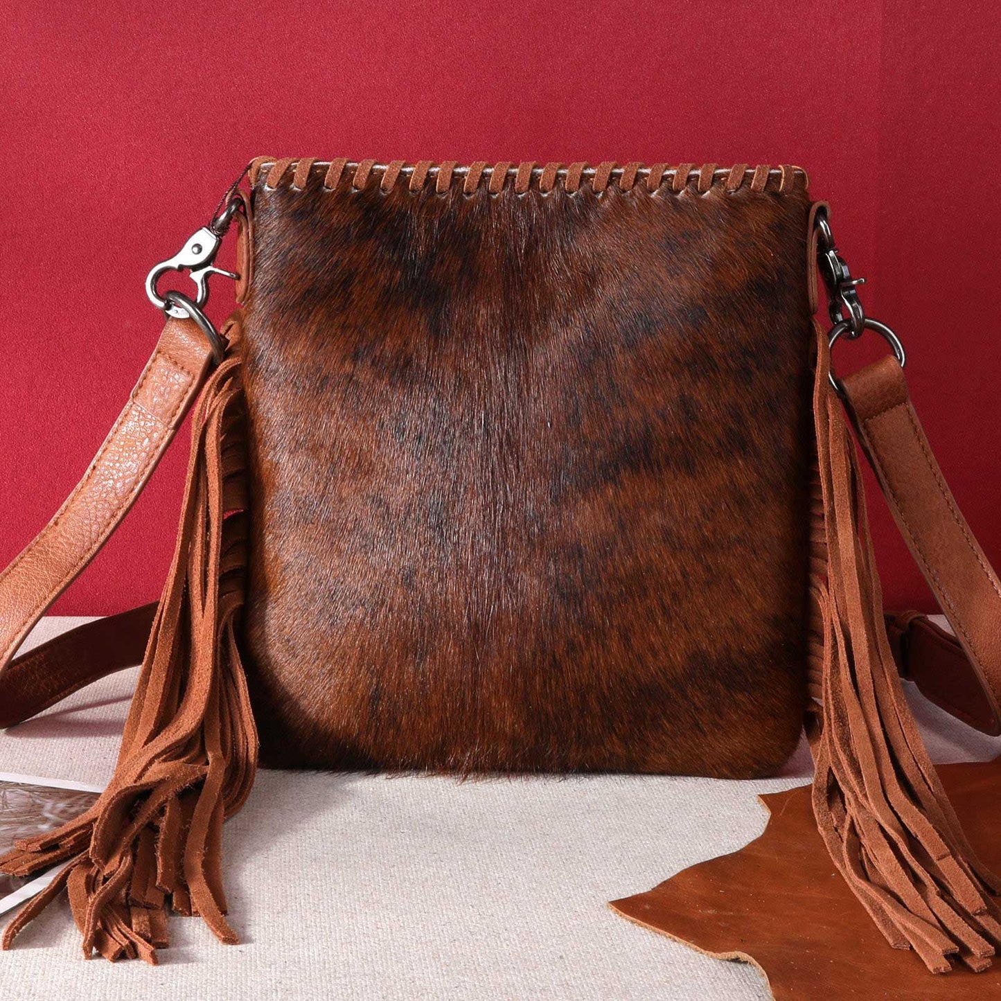 Trinity Ranch Hair-On Cowhide Fringe Concealed Carry Crossbody Bag