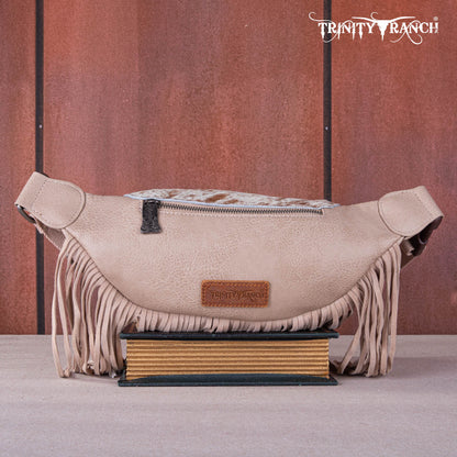 TR165-194A  Trinity Ranch Genuine Hair-On Cowhide Fringe Belt Bag