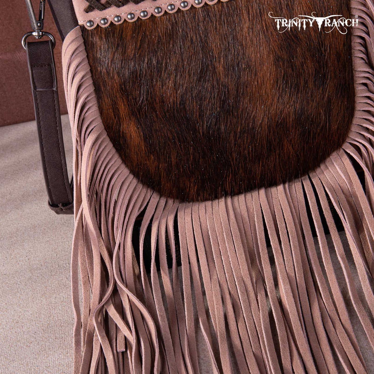 Trinity Ranch Hair-On Cowhide Fringe Crossbody Bag