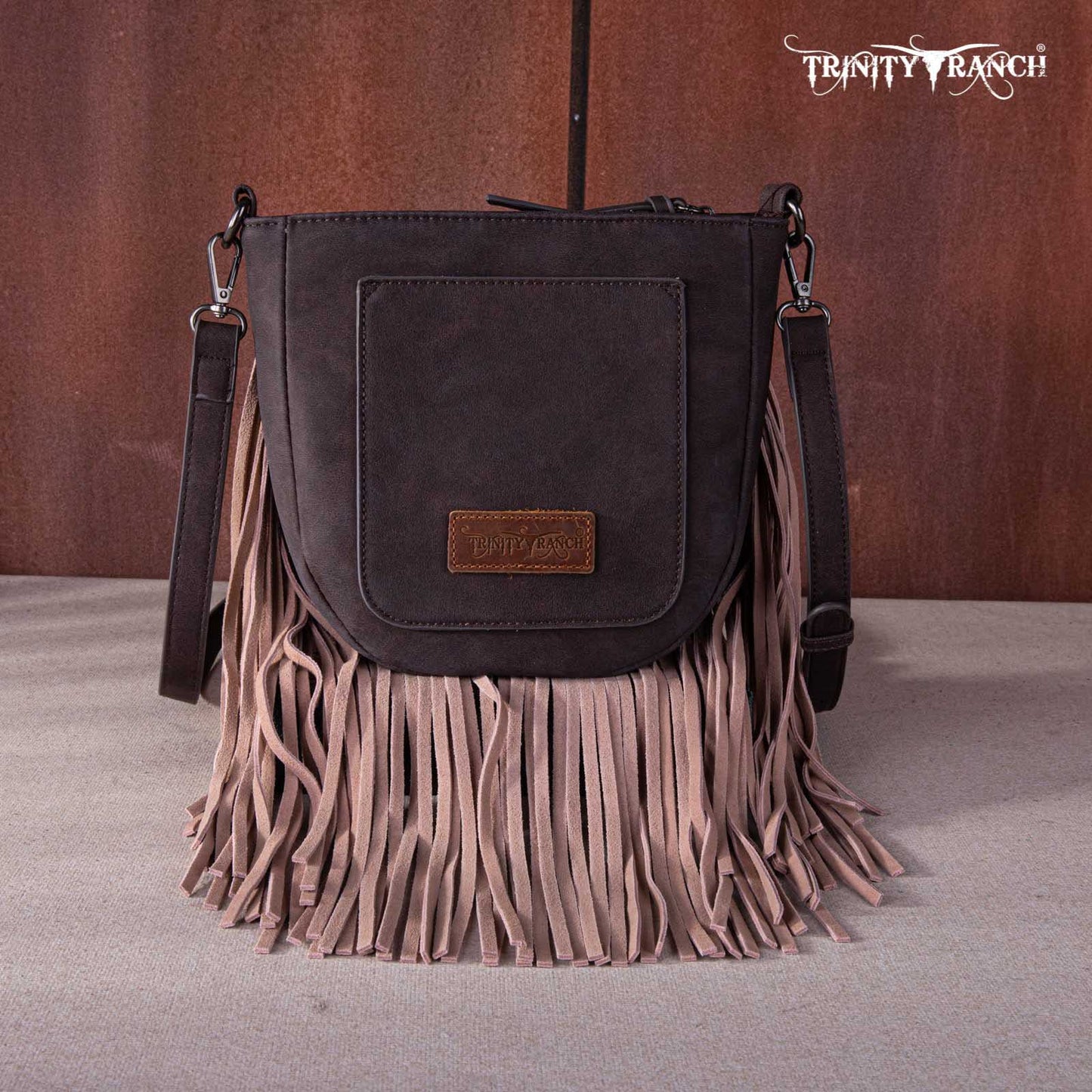 Trinity Ranch Hair-On Cowhide Fringe Crossbody Bag