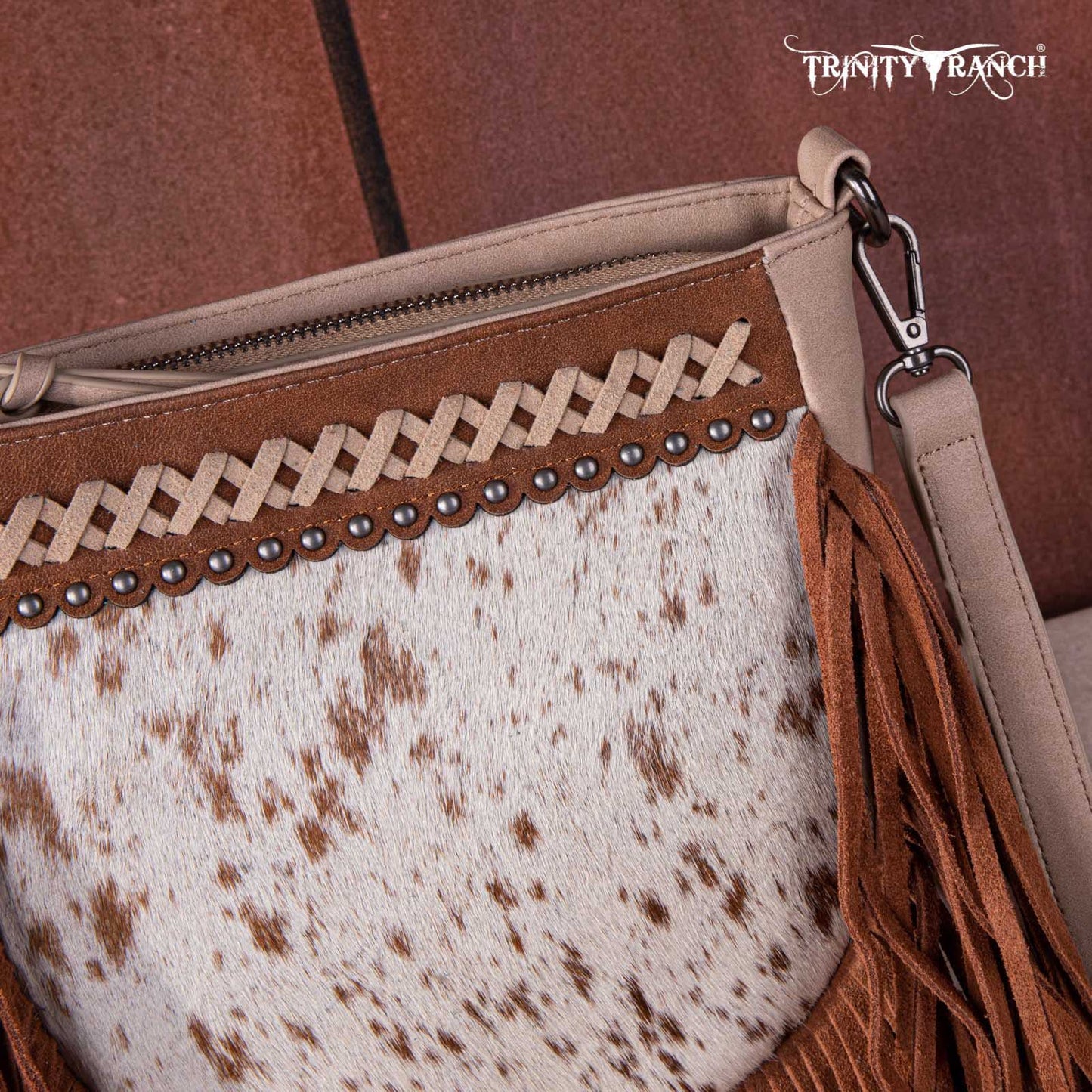 Trinity Ranch Hair-On Cowhide Fringe Crossbody Bag