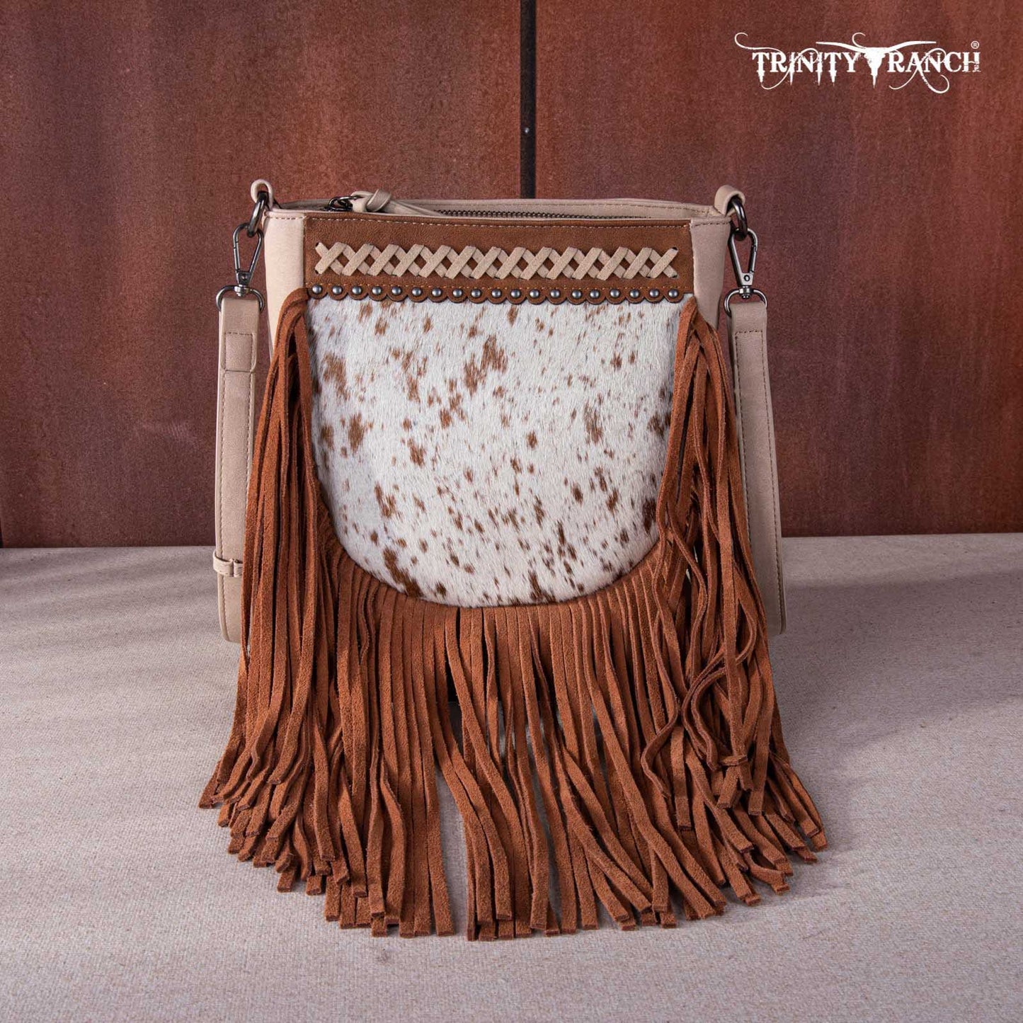 Trinity Ranch Hair-On Cowhide Fringe Crossbody Bag