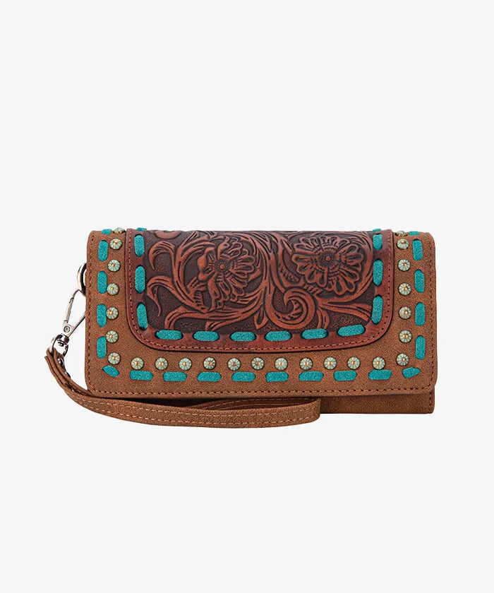 Trinity Ranch Floral Tooled  Wristlet