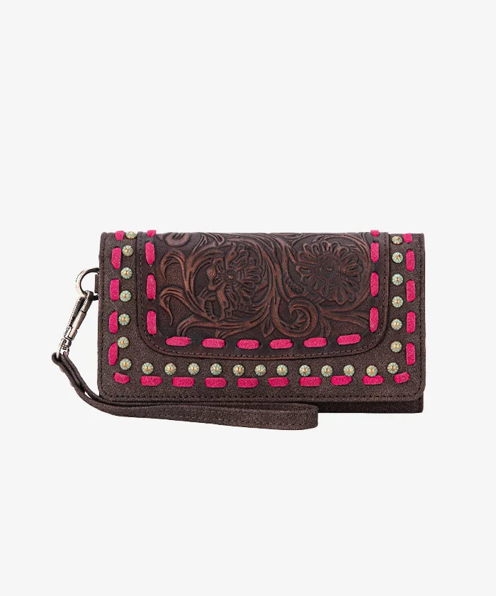 Trinity Ranch Floral Tooled  Wristlet