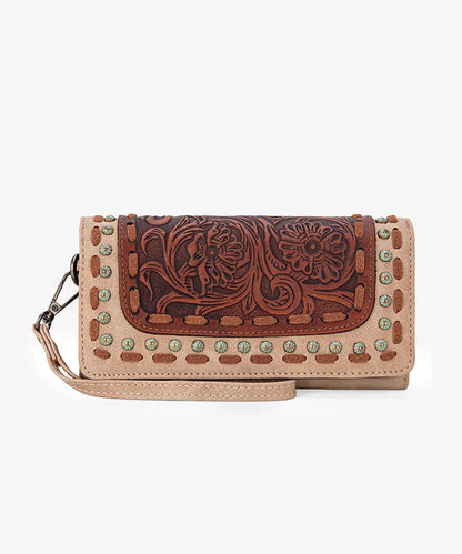 Trinity Ranch Floral Tooled  Wristlet