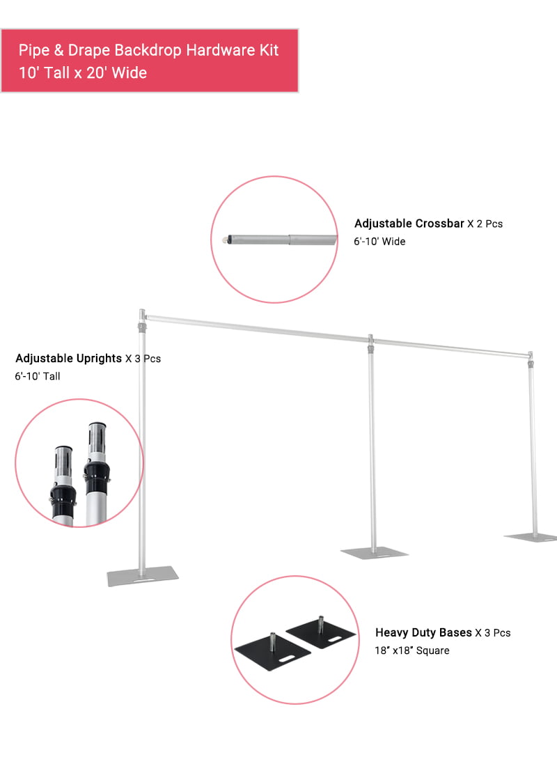 20′ x 10′ | Pipe & Drape Backdrop Hardware Kit