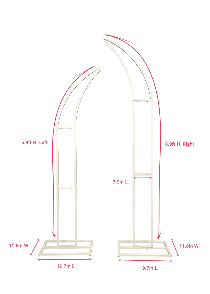 2 Sets | Wedding Backdrop Arches in White 6.9ft Tall