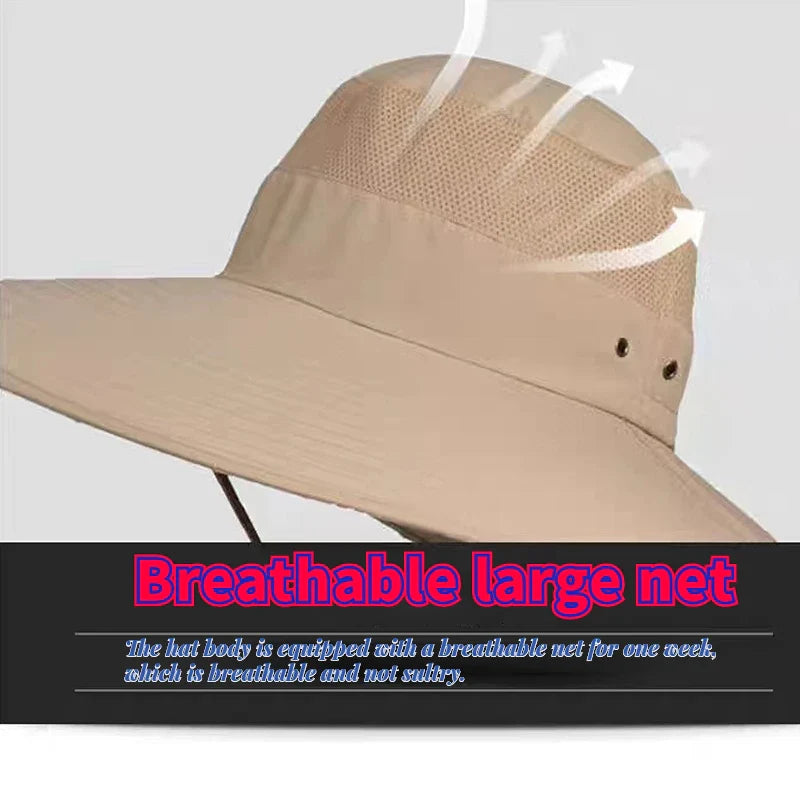 Wide Brim Men's Solid Color Waterproof Boonie Hats