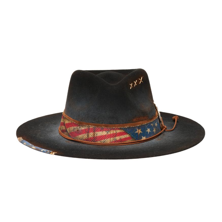 Vintage Inspired Flag Felt Western Cowboy Hat