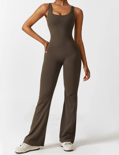 Elodie V-Back Flared Jumpsuit