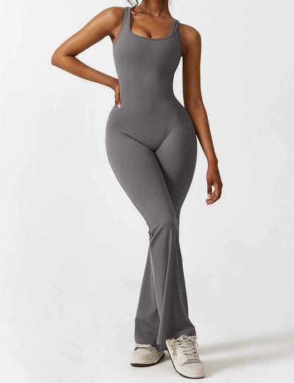 Elodie V-Back Flared Jumpsuit