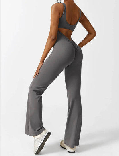 Elodie V-Back Flared Jumpsuit