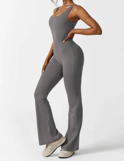 Elodie V-Back Flared Jumpsuit