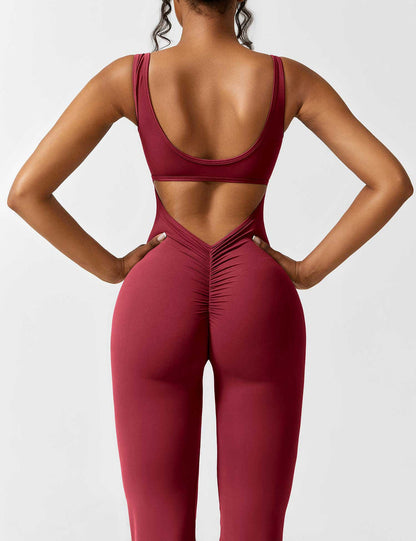 Elodie V-Back Flared Jumpsuit