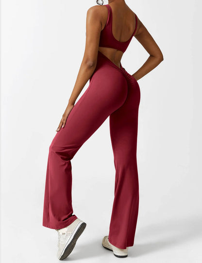 Elodie V-Back Flared Jumpsuit