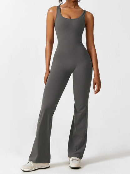 Elodie V-Back Flared Jumpsuit