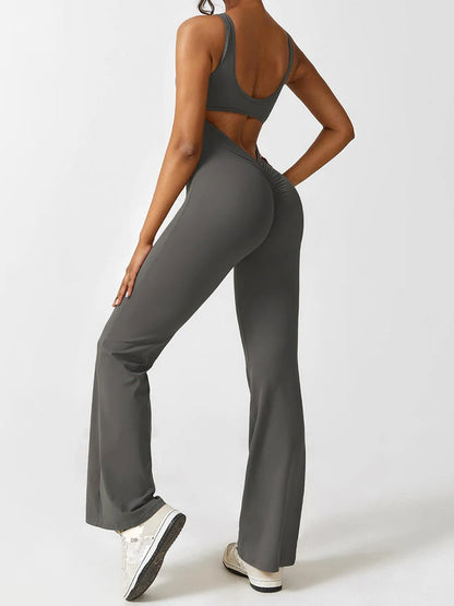 Elodie V-Back Flared Jumpsuit