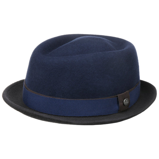 Vanello Twotone Pork Pie Fedora Hat