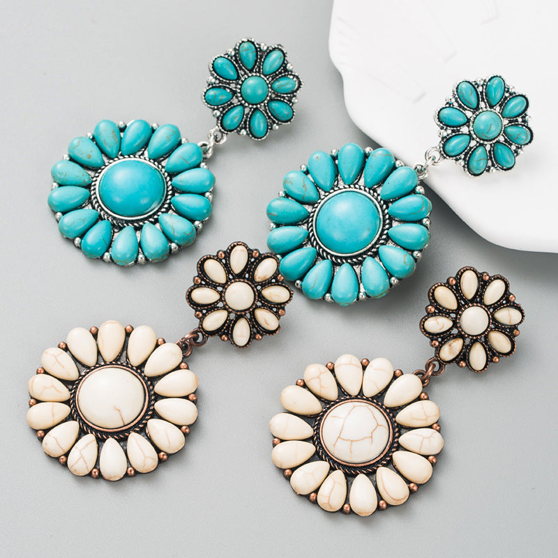 Round Turquoise Earrings