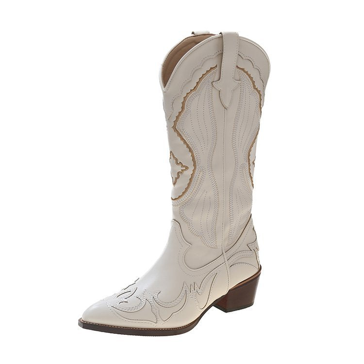 Western Embroidered High Cowboy Boots