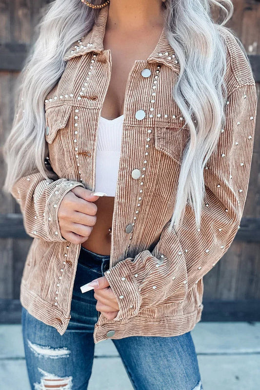 Casual Rivet Corduroy Jacket