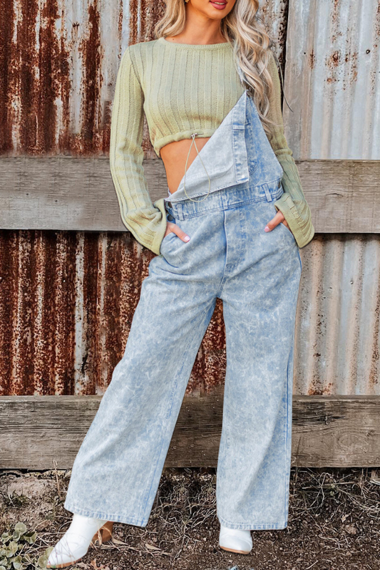 Vintage Sleeveless Denim Strappy Pants