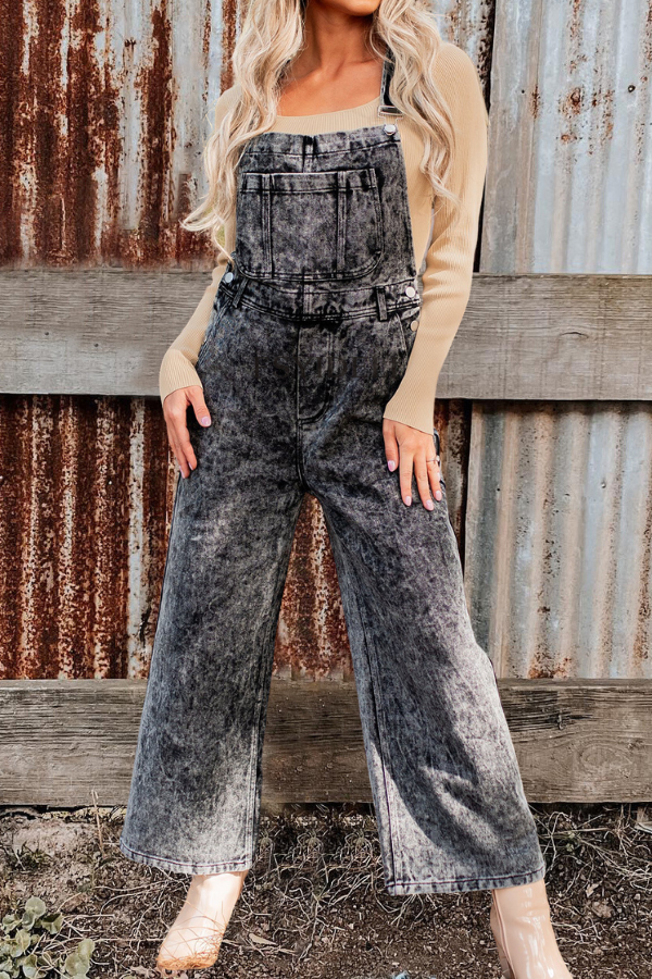 Vintage Sleeveless Denim Strappy Pants