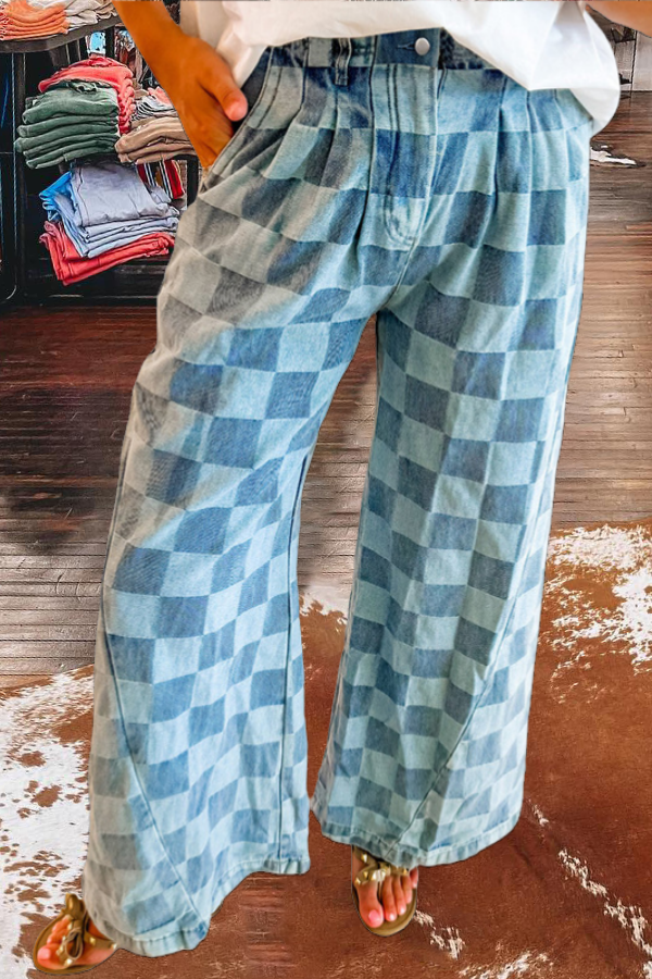 Bella Road Checkered Wide Leg Pants