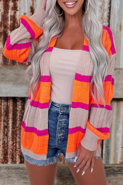 Striped Colorblock Cardigan