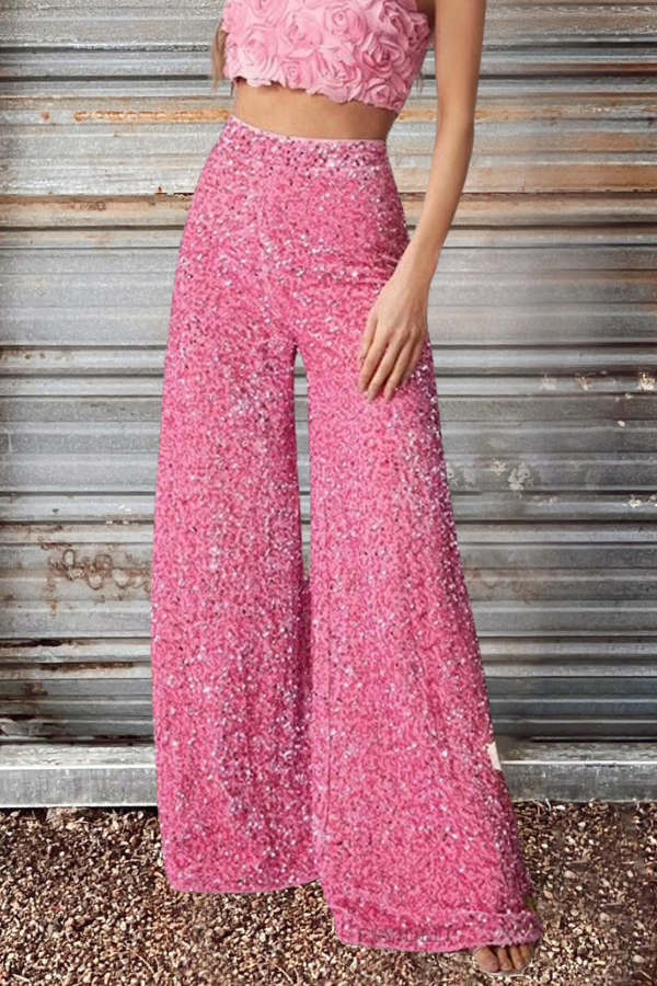 Sequin Sparkle Flare Bell Bottom Pants