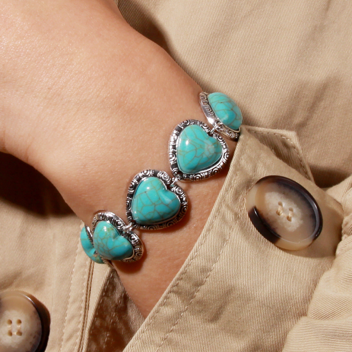 Turquoise Heart Bracelet